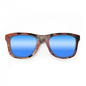 Wayfarer Style Recycled Wooden Skateboard Glasses (large)