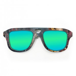 Aviator Style Recycled Wooden Skateboard Glasses