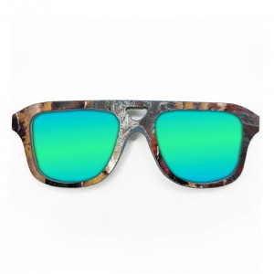 Aviator Style Recycled Wooden Skateboard Glasses