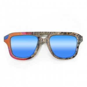 Aviator Style Recycled Wooden Skateboard Glasses