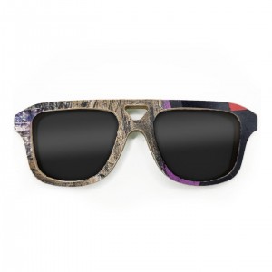 Aviator Style Recycled Wooden Skateboard Glasses