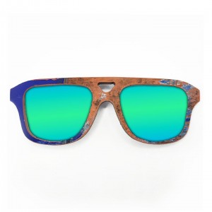 Aviator Style Recycled Wooden Skateboard Glasses