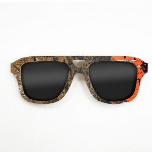 Aviator Style Recycled Wooden Skateboard Glasses