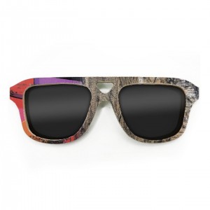 Aviator Style Recycled Wooden Skateboard Glasses