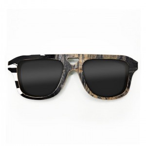 Aviator Style Recycled Wooden Skateboard Glasses