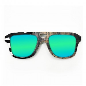 Aviator Style Recycled Wooden Skateboard Glasses