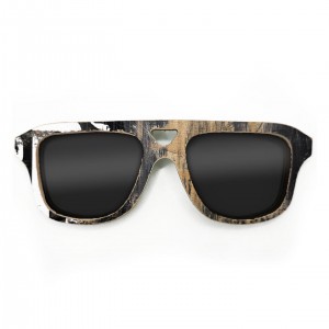 Aviator Style Recycled Wooden Skateboard Glasses