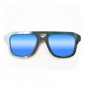 Aviator Style Recycled Wooden Skateboard Glasses