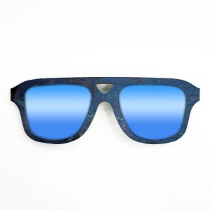 Aviator Style Recycled Wooden Skateboard Glasses