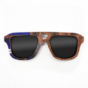 Aviator Style Recycled Wooden Skateboard Glasses